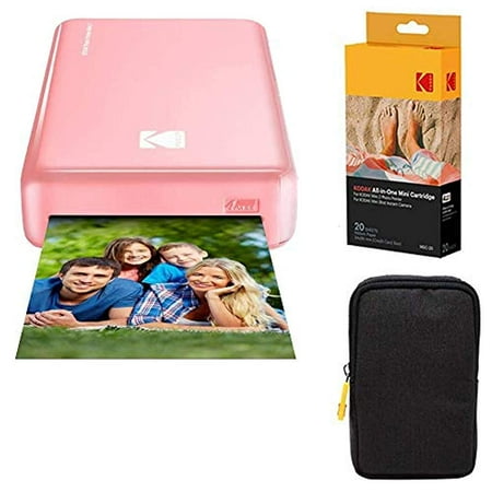 - Kodak Mini2 Instant Photo Printer (Pink) Basic Bundle + Paper (20 Sheets) + Deluxe Case