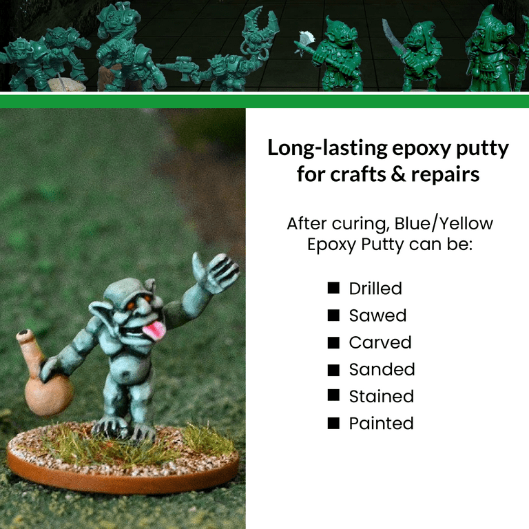 Bluewolf Labs Green Stuff Putty - 24 Inches - Epoxy Putty for Miniatures,  Sculpting, and Modeling - Original Kneadatite Greenstuff Putty
