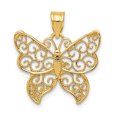 thumbnail image 1 of 14K Yellow Gold Filigree Butterfly Pendant, 1 of 2