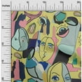 thumbnail image 2 of oneOone Polyester Spandex Yellow Fabric Abstract Comic Face Diy Clothing Quilting Fabric Print Fabric By Yard 56 Inch Wide, 2 of 6