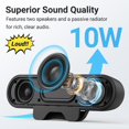 thumbnail image 2 of Computer Speakers for Desktop PC, USB Monitor Speaker Bar with Clip-On, Wired Desk Speakers with HD Stereo Loud Sound, Laptop Speaker Mini Sound Bar, Easily Clamps to Monitor, 2 of 4