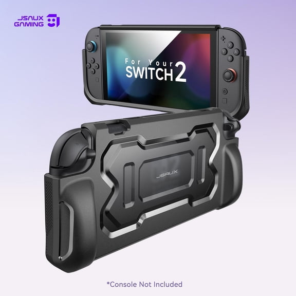 JSAUX Protective Case for Nintendo Switch 2 2025, TPU Grip Portable Cover Compatible with Switch 2 Case and JoyCon Controller, Accessories with Drop & Scratch Resistance–Black