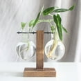 thumbnail image 4 of CNKOO Plant Container Retro Stable Bottom Clear Wood Stand Glass Planter for Home, 4 of 8