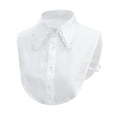 thumbnail image 1 of Blusa de algodón con cuello falso desmontable de encaje para mujer, 1 of 2