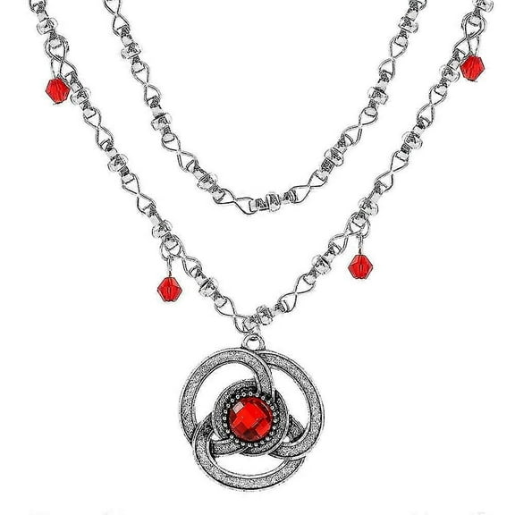 Classic American Drama House Of The Dragon Necklaces Princess Rhaenyra Targaryen Red Crystal Pendant Necklace Vintage Jewelry