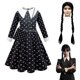 thumbnail image 1 of Disfraz de miércoles Addams para niñas, disfraz de baile del miércoles con peluca, 1 of 4