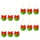 thumbnail image 5 of 12 piezas de adornos navideños peludos de bolas de elfo peludo para árbol de Navidad con arco, 5 of 9