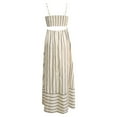 thumbnail image 6 of Women Striped Sleeveless Maxi Dress Swing Cutout Midi Dress Backless Smocked Spaghetti Strap Boho Flowy Sundress, 6 of 6