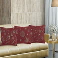 thumbnail image 2 of Violet Linen Seasonal Xmas Christmas Holiday Glamours Pattern, Polyester Fabric, Jacquard, Reversible, Stars-Snowflakes , 18 Inch x 18 Inch, Square, Decorative Accent Throw Pillow, 2 of 2