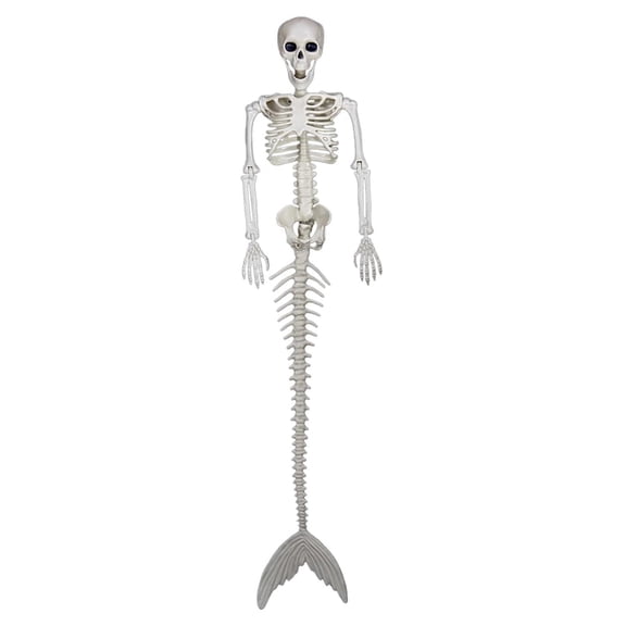 Matsuzay Tamaño de hueso de plástico de sirena, esqueleto plateado, para necesidades, decoración única de Halloween en múltiples Kits de decoración para fiestas