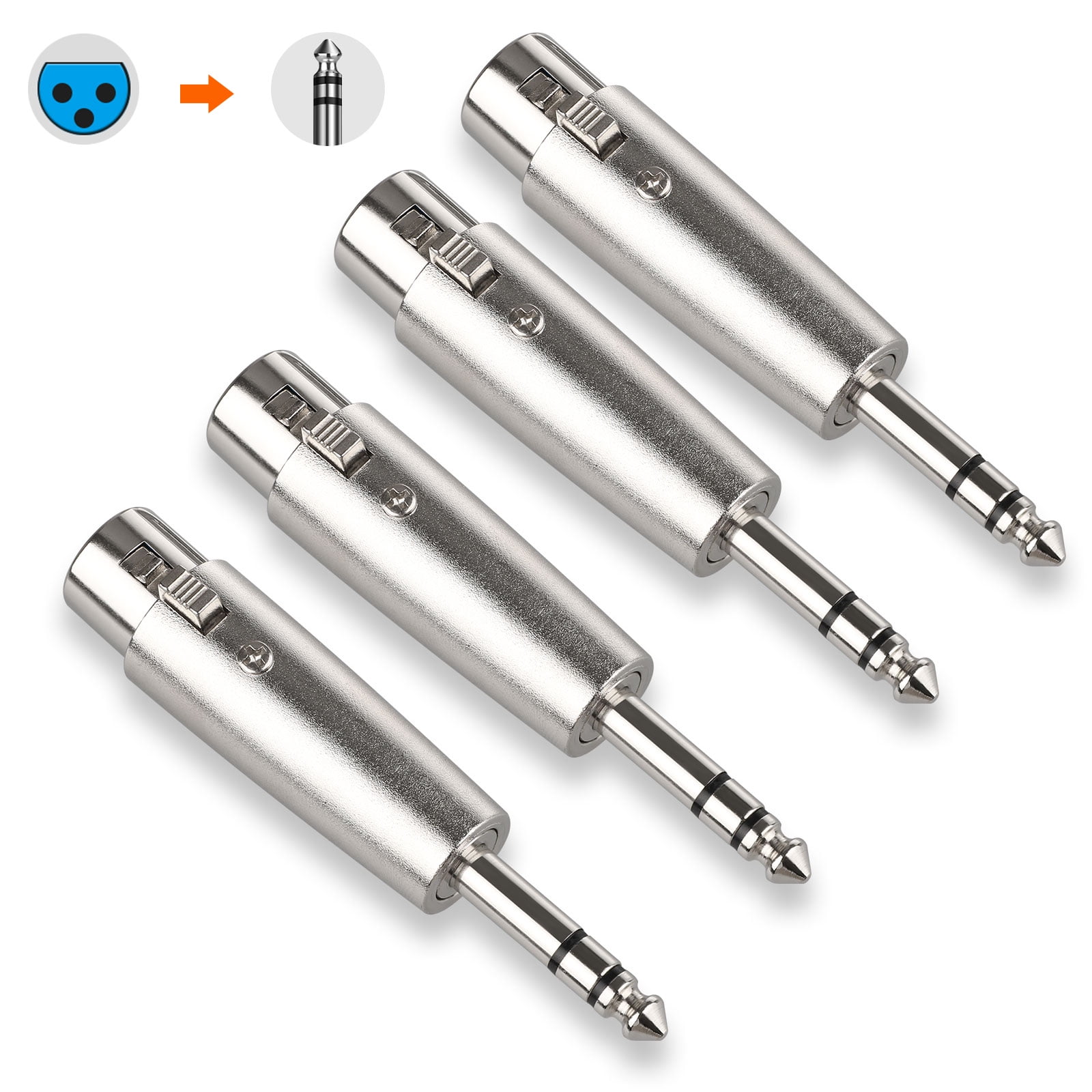 Tsv Professional 6 35mm 1 4 Inch Mono Male Plug To 3 Pin Xlr Female Jack Stereo Audio Microphone