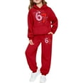 thumbnail image 3 of Boys Valentines Day Casual Print Hooded Tracksuit Warm Kids Jogger Outfit With Pocket Clothes, 3 of 6
