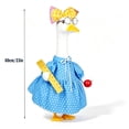 thumbnail image 3 of JHyouerji Goose Outfit Teacher Dress Costume Blue Polka Dot with Ruler Apple and Glasses for Porch Lawn Goose Statue Yard Decor, 3 of 7