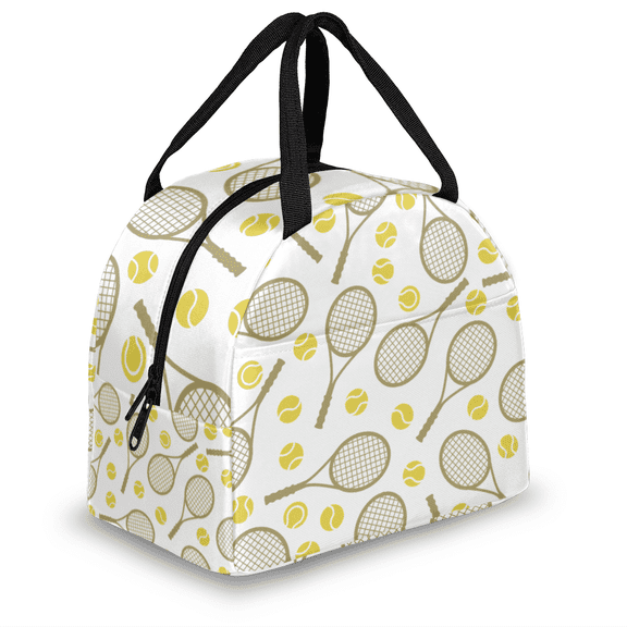 Qzaxky Tennis Insulated Lunch Bag for Women Men Reusable Lunch Box Bag Small Leakproof Cooler Tote for Adult Work Picnic Camping Beach Office