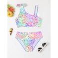 thumbnail image 2 of 2pcs Trendy Girls Leopard Print Swimsuit Set Top + Briefs Set For Summer Beach Vacation Gift, 2 of 5