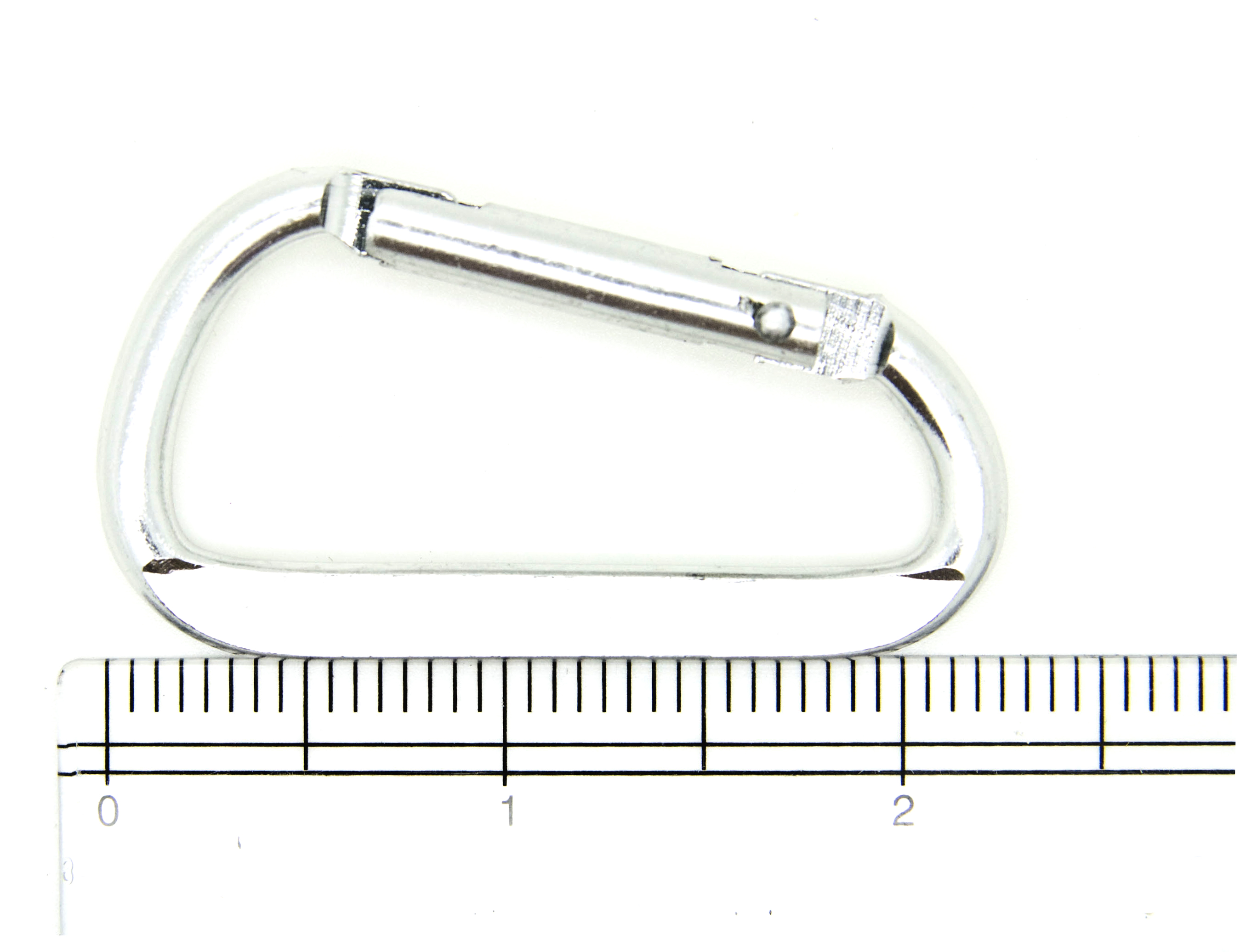 100 pcs - 2.25 inch Silver Aluminum Carabiner D Shape Flat Edge, Keychain Clip, Spring Snap Key Chain Clip Hook