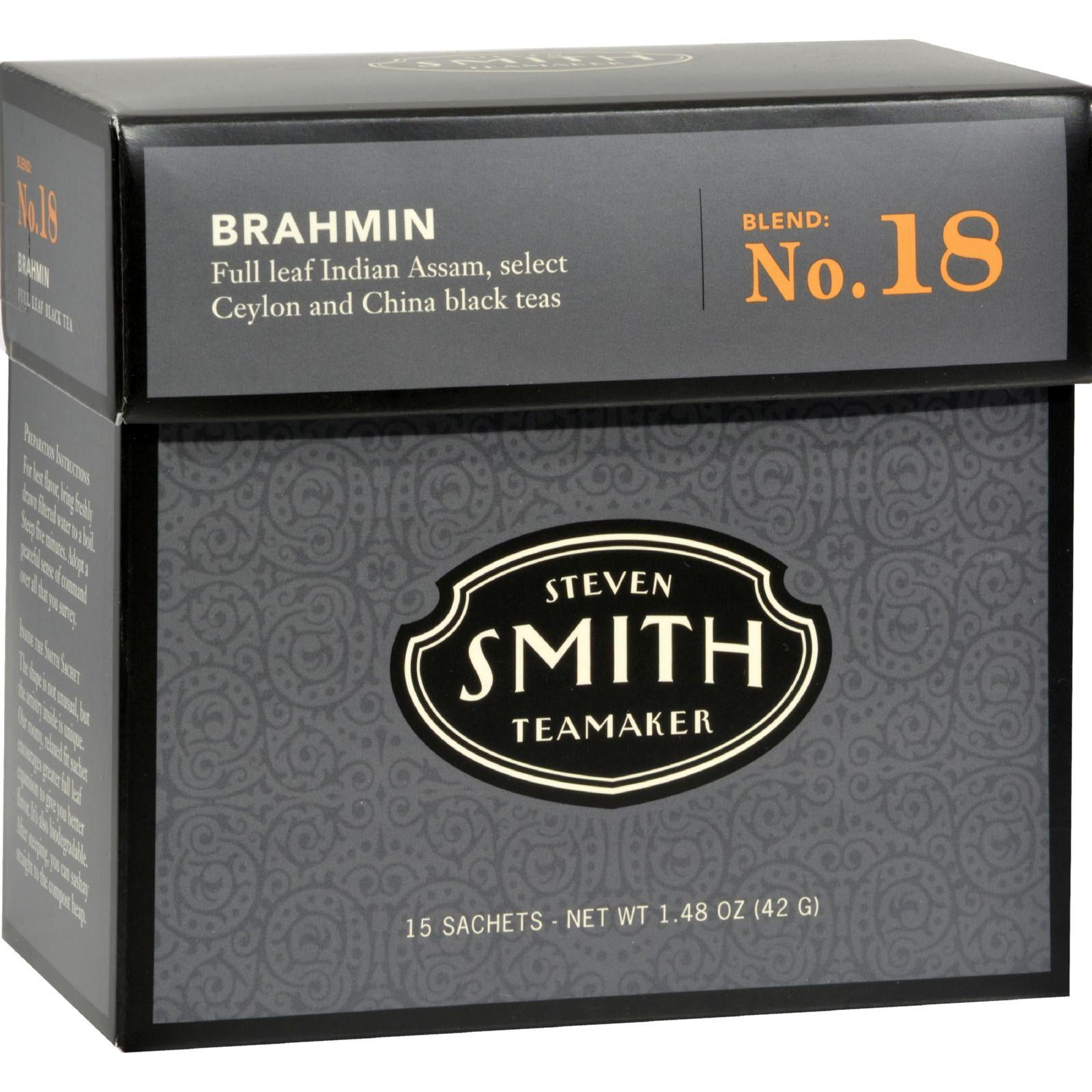 Smith Teamaker | English Breakfast - British Brunch No. 18 - Assam, Ceylon & China Black Tea | Sugar-Free, Non-GMO, Plant Based Caffeinated Full Leaf English Breakfast Black Tea (15 Sachets, 1.48oz)