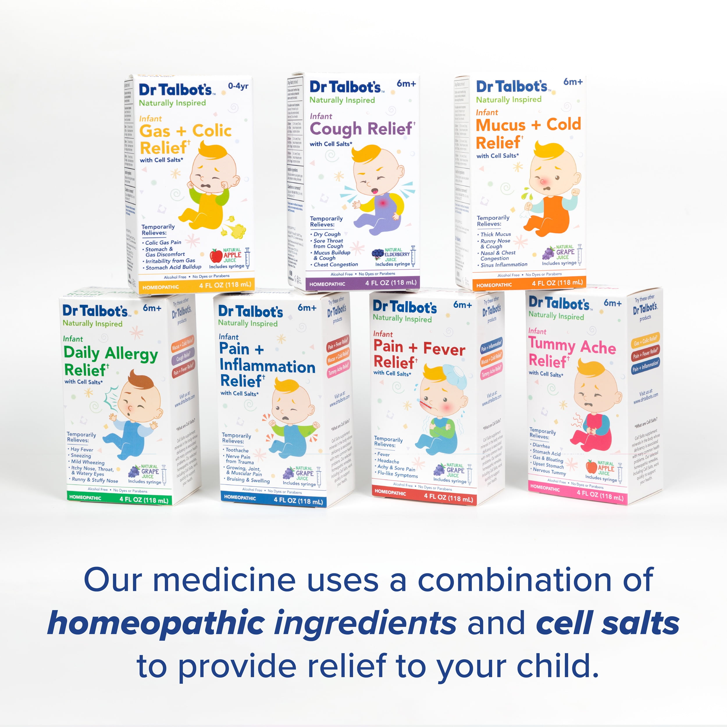 (2 pack) Dr. Talbot's Infant Gas and Colic Relief Medicine with Cell Salts, Apple, 4 fl oz