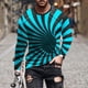 thumbnail image 1 of Blusas y camisas de manga larga con cuello redondo para hombre, blusa informal de manga larga con cuello redondo y estampado de rayas, blusa de poliéster para hombre, 1 of 4