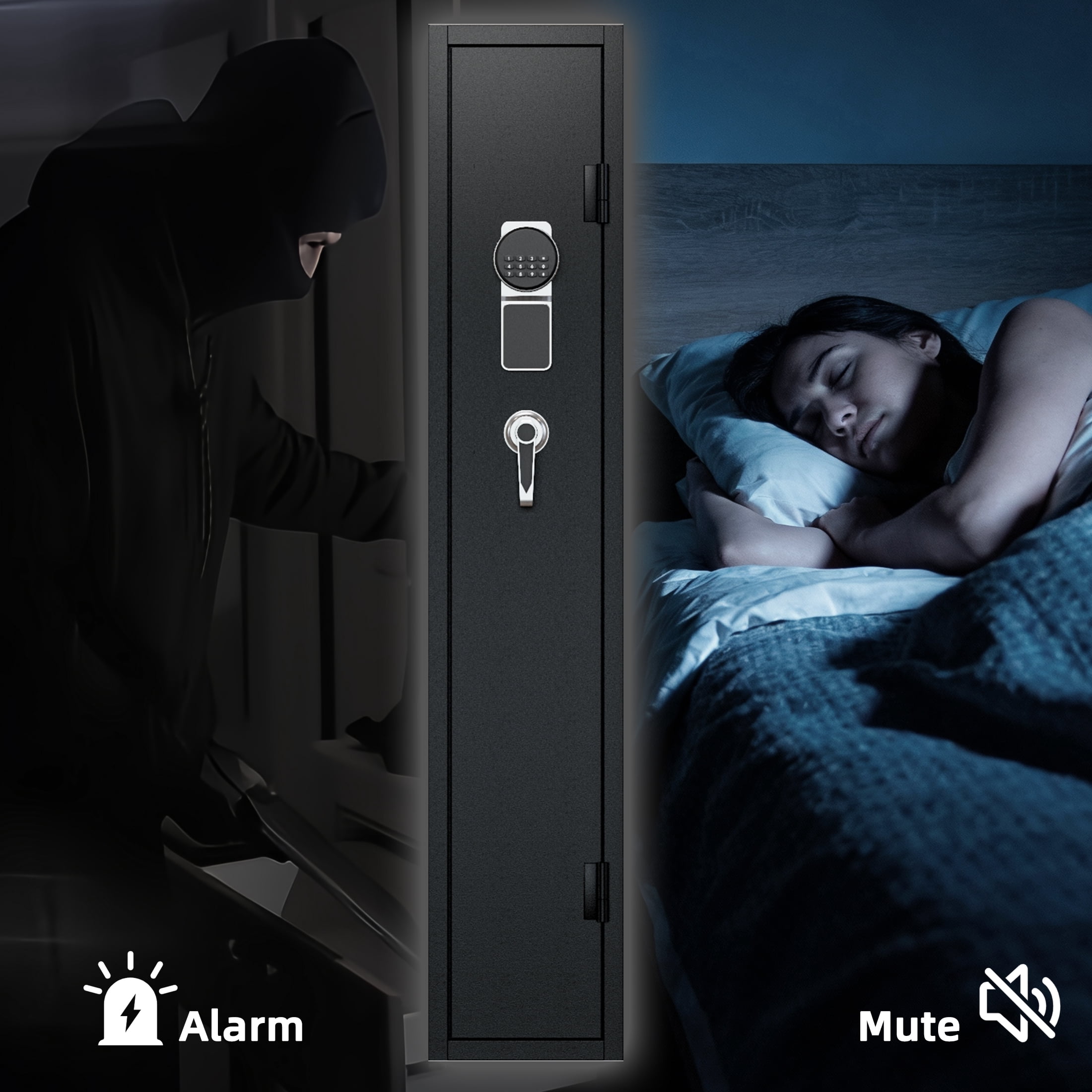 Sapital 2-3 Gun Safe, Digital Keypad Rifle Safe in Cold Rolled Steel with Adjustable and Removable Shelf