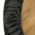 thumbnail image 5 of Ambesonne Damask Fitted Round Tablecloth, Floral Boho Neutral Simple, 36"- 40" Diameter, Charcoal Grey Grey Teal, 5 of 5
