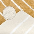 thumbnail image 4 of Unique Bargains 2 Pcs Striped Bathroom Rugs Mats Non-Slip Fluffy Bath Carpet Brown 16" x 24"/20" x 32", 4 of 6