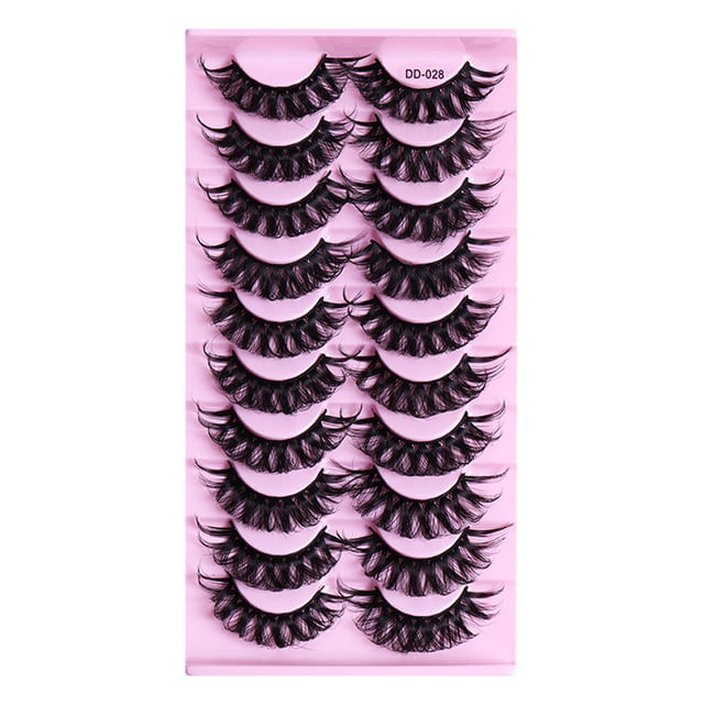 Pestañas postizas con efecto rizado y esponjoso, pestañas postizas para extensiones de pestañas de maquillaje, paquete de 10 pares