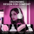 thumbnail image 4 of FONHAID 2.4GHz Wireless Gaming Headset for Xbox, PS5, Switch, Bluetooth Gaming Headphones with Detachable Noise Canceling Mic, 45H Battery, Pink, 4 of 8