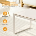 thumbnail image 6 of Dovov Outdoor Patio Coffee Table with Glass Top, All Weather Metal Rectangle Coffee Table Indoor Outdoor Glass Table for Patio Living Room, Apricot, 6 of 10