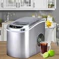 Costway Silver Portable Compact Electric Ice Maker Machine Mini Cube