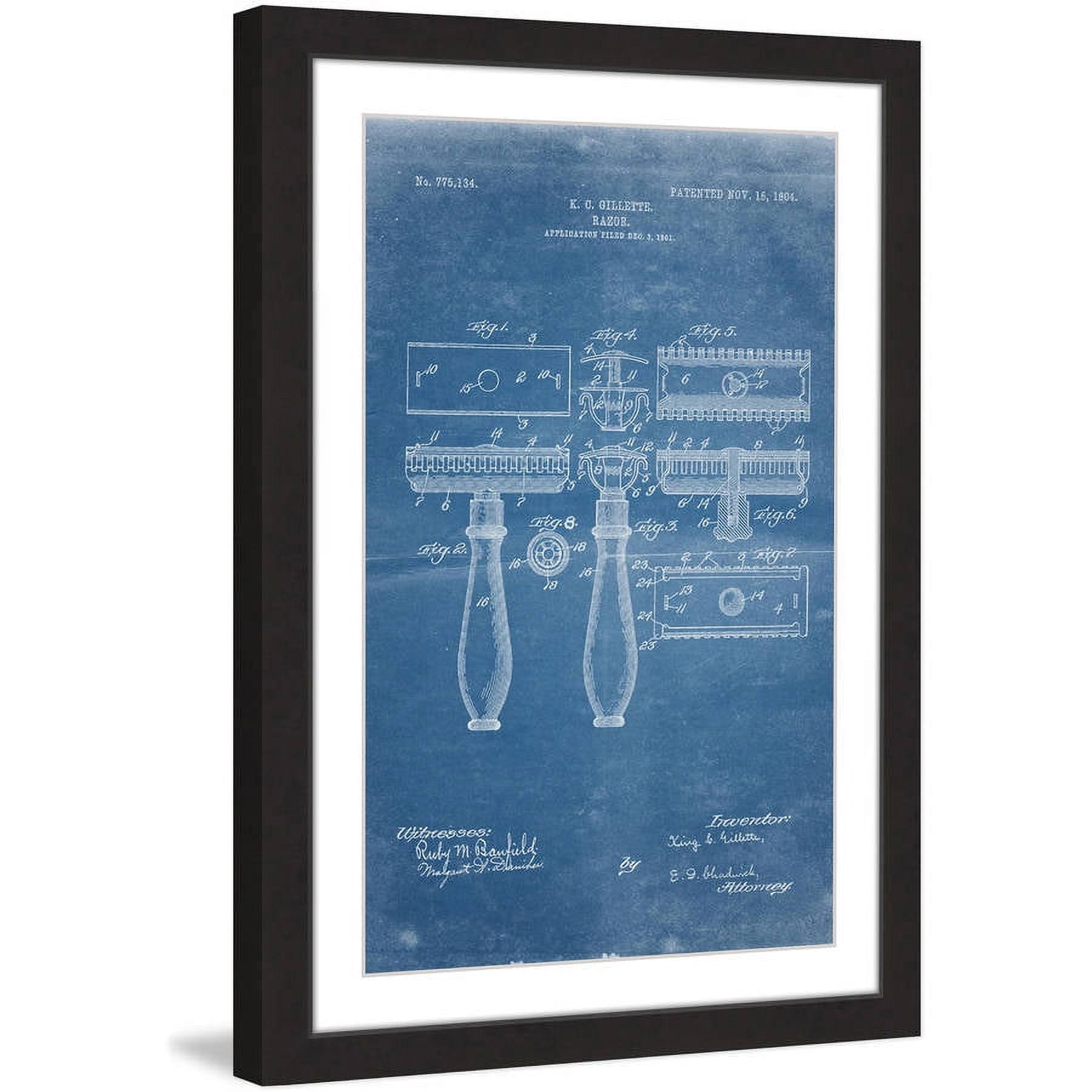 "Razor 1904 Blueprint" Framed Painting Print