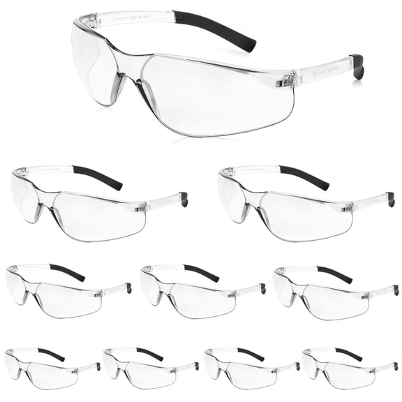 Salfboy ANSI Z87.1 Safety Glasses, Scratch Resistant, 10-Pack