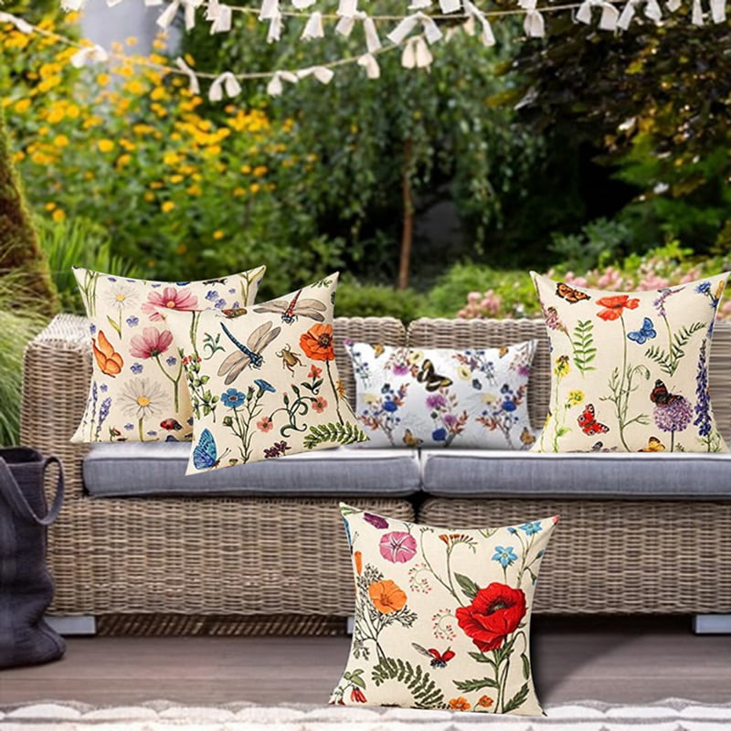 Outdoor Pillow Covers 18x18Inch Set of 4 Outdoor Waterproof Pillow Covers for Patio Furniture Garden