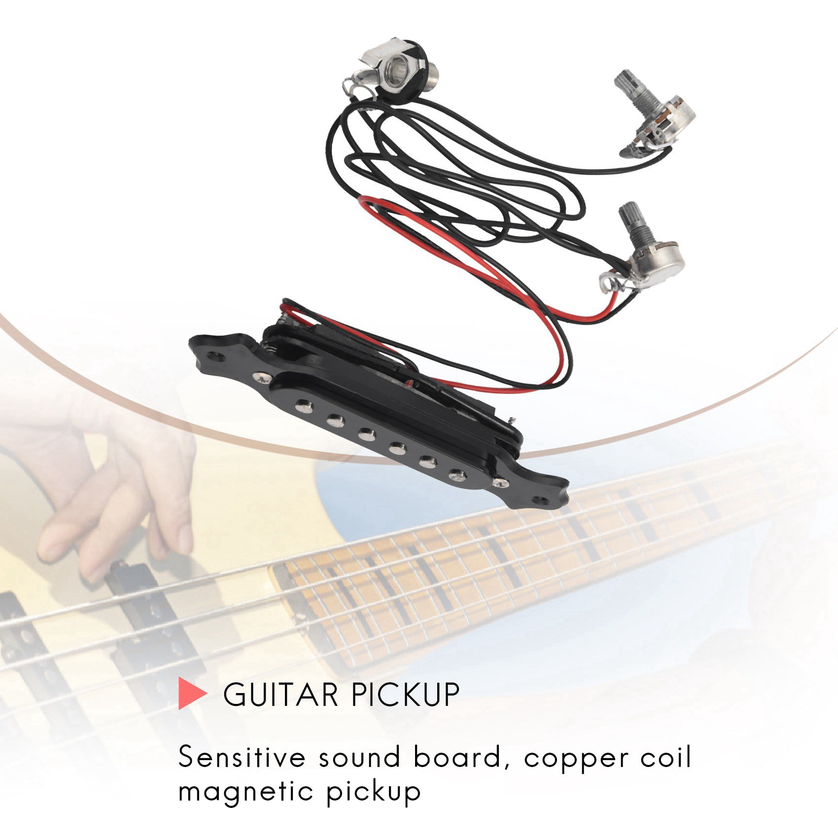 10X Magnetic Acoustic Pickup for Guitar Black
