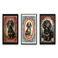 thumbnail image 2 of Designart "Retro Stamp Cute Dachshund Illustration I" Animals Dog Daschund Framed Wall Art Set Of 3 - Black Dog Daschund Frame Gallery Wall Set For Home Decor, 2 of 6