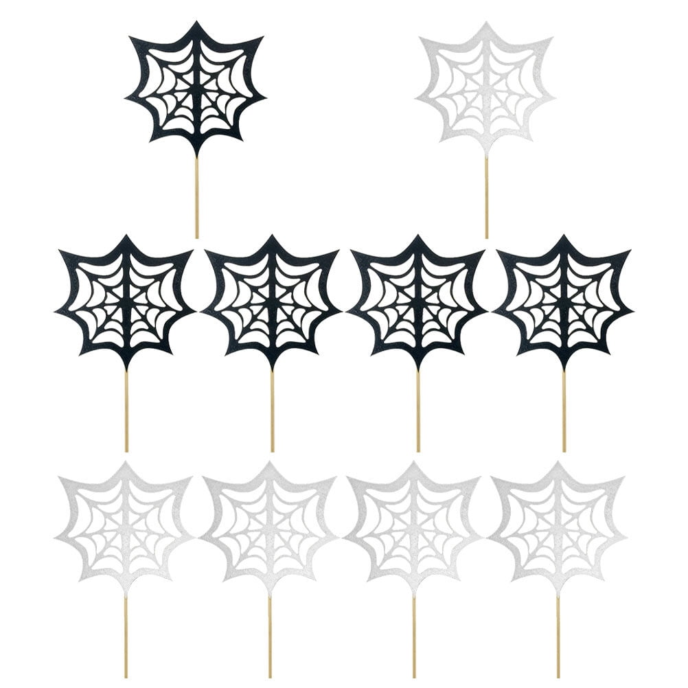 Halloween cake toppers 30 Pcs Halloween Cake Toppers Spider  Pattern