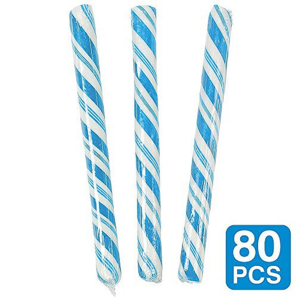 Fun Express Hard Candy Sticks Individually Wrapped Light Blue Blueberry Flavor 80 Pieces 2 lbs