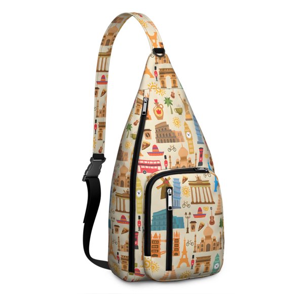 Explore Adventure Shoulder Bag - Durable Water-resistant Travel Sling Pack for Trip & Vacation with Breathable Comfortable Straps (Unisex)
