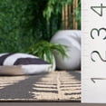 thumbnail image 6 of SAFAVIEH Courtyard Milford Leaves Indoor/Outdoor Area Rug, Anthracite/Beige, 8' x 11', 6 of 12