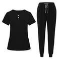 thumbnail image 4 of Minjewel Women's Quick-Dry V-Neck Scrubs for Women Set with Pockets, Fast Drying & Comfortable Scrub Set for Healthcare Workers,Black L, 4 of 5