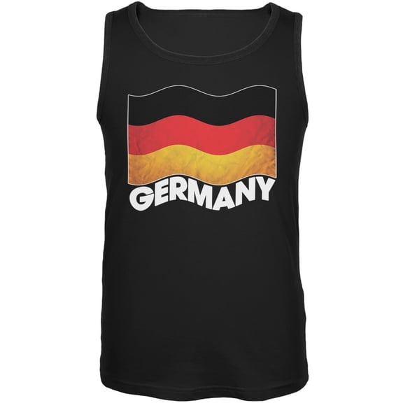 World Cup Germany German Waving Flag Black Tank Top - Medium