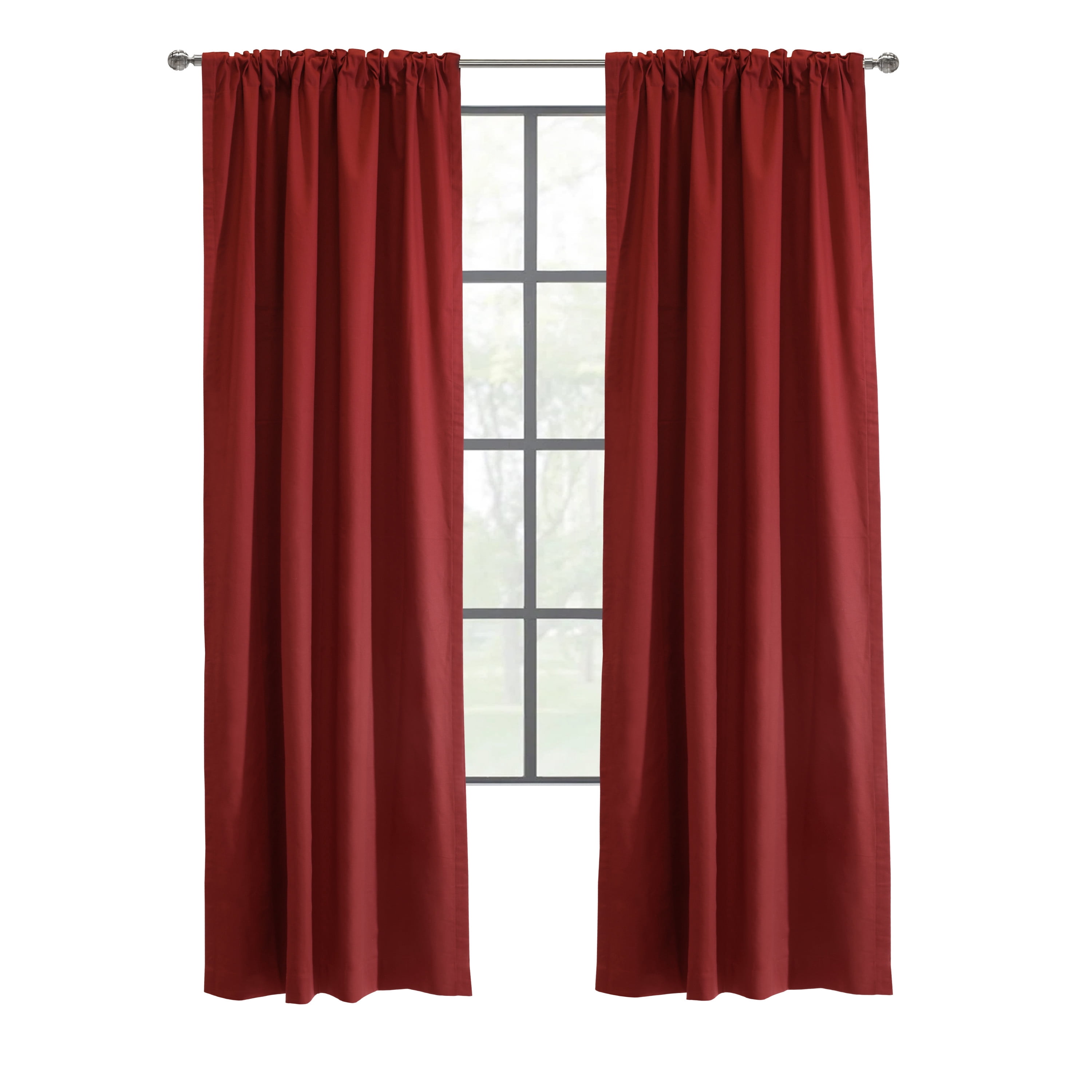 Winmate Topsions 3-way Header Insulated Curtain Panel Pair each 80" x 84" in Burgundy