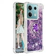 thumbnail image 3 of CCSmall Glitter Clear Sparkly Bling Case for Xiaomi Redmi Note 13 Pro 4G, Flowing Liquid Quicksand Cover with Diamond Ring Holder Case for Redmi Note 13 Pro 4G LSZ Purple, 3 of 6