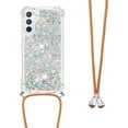 thumbnail image 3 of Long Crossbody Lanyard Clear Case for Samsung Galaxy A54 5G with Adjustable Neck Strap, Glitter Sparkly Bling Quicksand Phone Cover Cases for Samsung Galaxy A54 5G QKG Silver, 3 of 14