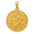 thumbnail image 1 of 18K Yellow Gold Charm Pendant Themed 33 mm 25 Saint Christopher Medal, 1 of 3