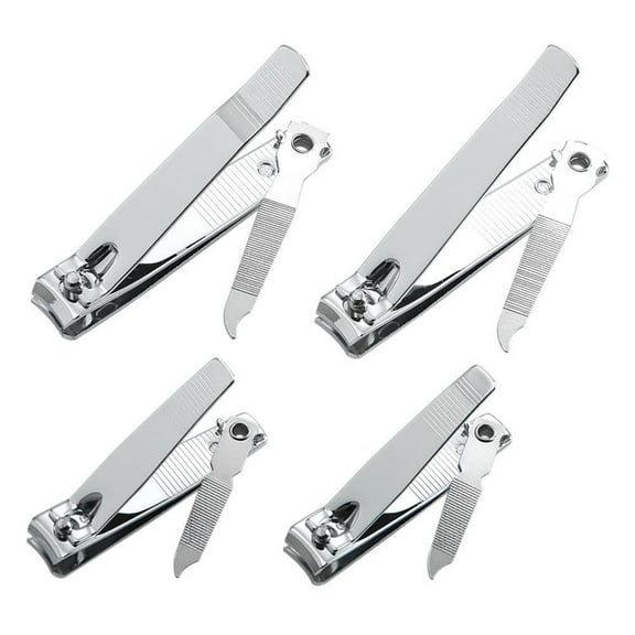 4 Pcs Professional Stainless Steel Toenail Clipper and Fingernails by Swing Out Nail Cleaner/File - Sharpest Stainless Steel Clipper - Wide Easy Press Lever – Nail Cutter