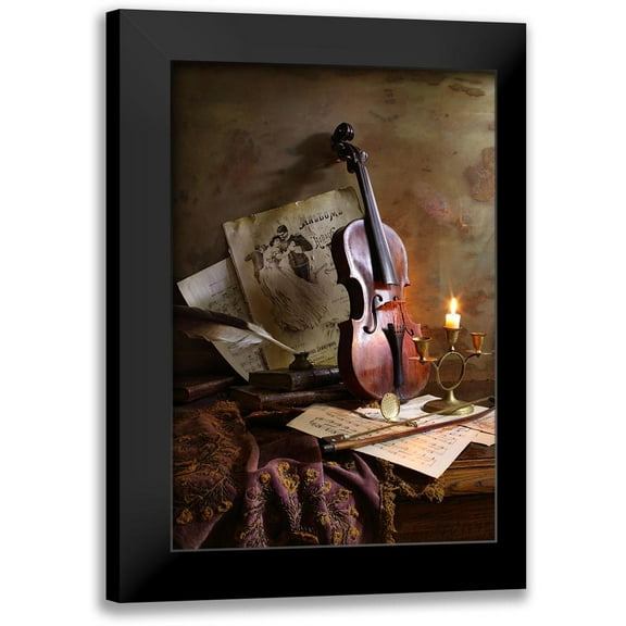 Morozov, Andrey 11x14 Black Modern Framed Museum Art Print Titled - Still Life With Violin