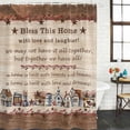 thumbnail image 3 of Farmhouse Waterproof Fabric Shower Curtain,Brown Country Star Berry Vintage Wood Grain Waterproof Fabric Shower Curtain for Bathroom Curtains Bathtubs Shower Curtains with 12 Hooks Stall 48x72in, 3 of 8