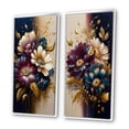 thumbnail image 3 of Designart "Bunch of Burgundy and Blue Daisies II" Daisy Framed Wall Art Set Of 2 - Red Floral Framed Wall Art Set Of 2, 3 of 7