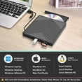 thumbnail image 4 of AUBEAMTO External CD DVD Drive, Ultra Slim CD Burner USB 3.0 with 4 USB Ports and 2 TF/SD Card Slots, Optical Disk Drive for Laptop Mac, PC Windows 11/10/8/7 Linux OS, 4 of 8